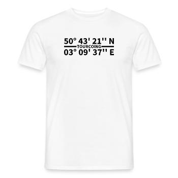 Tourcoing coordinates - Men's T-Shirt - white - Front - AI Model Male 178 dark (178cm)