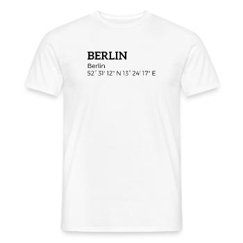 Berlin Berlin les coordonnées - T-shirt homme - blanc - Devant - AI Model Male 178 dark (178cm)