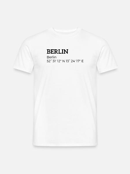 Berlin Berlin Koordinaten - Männer T-Shirt - Weiß