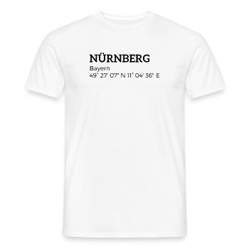 Nuremberg les coordonnées de la Bavière - T-shirt homme - blanc - Devant - AI Model Male 178 dark (178cm)