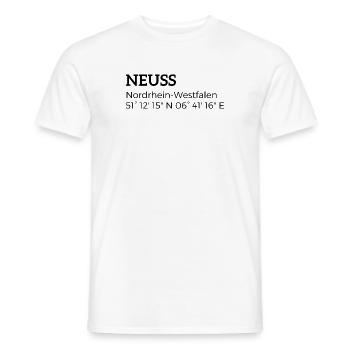 Neuss, North Rhine-Westphalia coordinates - Men's T-Shirt - white - Front - AI Model Male 178 dark (178cm)