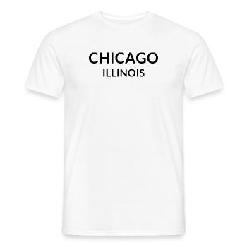 Chicago Illinois USA - Men's T-Shirt - white - Front - AI Model Male 178 dark (178cm)