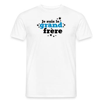 je suis le grand frère - T-shirt homme - blanc - Devant - AI Model Male 178 dark (178cm)