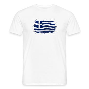 Greece Flag - Männer T-Shirt - Weiß - Vorne - AI Model Male 178 dark (178cm)