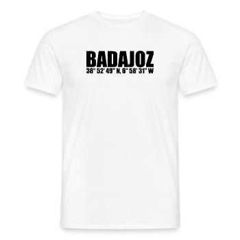 Coordonnées de Badajoz - T-shirt homme - blanc - Devant - AI Model Male 178 dark (178cm)