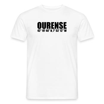 Coordonnées Ourense - T-shirt homme - blanc - Devant - AI Model Male 178 dark (178cm)