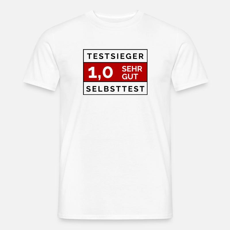 Das Selbsttestsiegel - Männer T-Shirt - Weiß