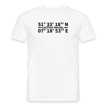 Castrop-Rauxel Koordinaten - Männer T-Shirt - Weiß - Vorne - AI Model Male 178 dark (178cm)
