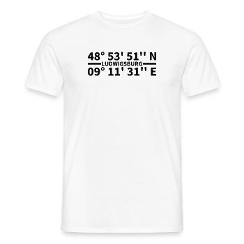 Ludwigsburg Koordinaten - Männer T-Shirt - Weiß - Vorne - AI Model Male 178 dark (178cm)