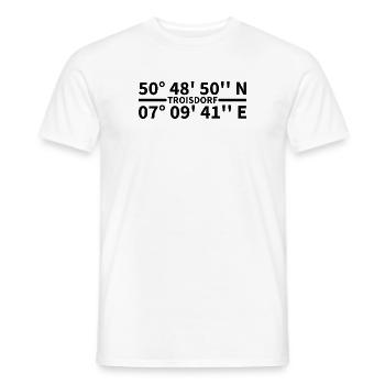 Troisdorf Koordinaten - Männer T-Shirt - Weiß - Vorne - AI Model Male 178 dark (178cm)