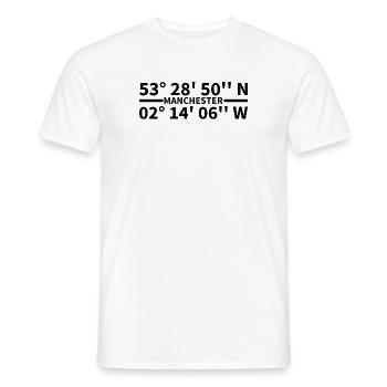 Manchester Koordinaten - Männer T-Shirt - Weiß - Vorne - AI Model Male 178 dark (178cm)