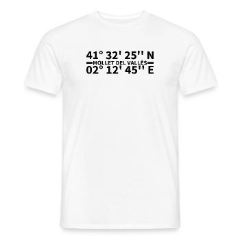 Coordonnées de Mollet del Vallès - T-shirt homme - blanc - Devant - AI Model Male 178 dark (178cm)