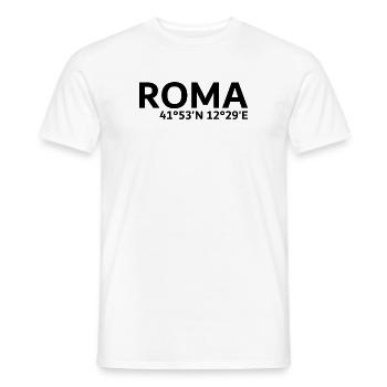 Coordonnées roms - T-shirt homme - blanc - Devant - AI Model Male 178 dark (178cm)