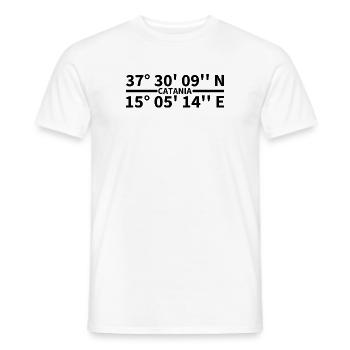 Coordonnées de Catane - T-shirt homme - blanc - Devant - AI Model Male 178 dark (178cm)