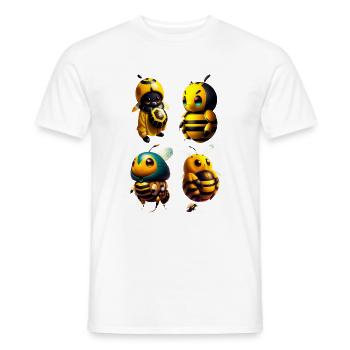kawaii happy bees - Men's T-Shirt - white - Front - AI Model Male 178 dark (178cm)