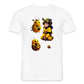 kawaii bee child - Men's T-Shirt - white - Front - AI Model Male 178 dark (178cm)