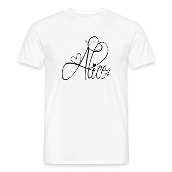 Alice Name Vorname Mädchen Kalligrafie Dekor - Männer T-Shirt - Weiß - Vorne - AI Model Male 178 dark (178cm)