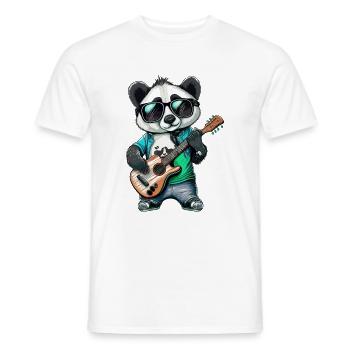 Panda Rocker - T-shirt homme - blanc - Devant - AI Model Male 178 dark (178cm)