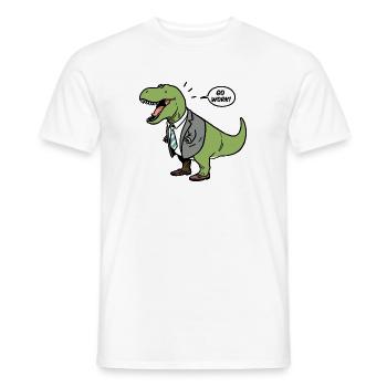 Bureau d’affaires Go Work T-Rex Dino Dinosaure Costume - T-shirt homme - blanc - Devant - AI Model Male 178 dark (178cm)