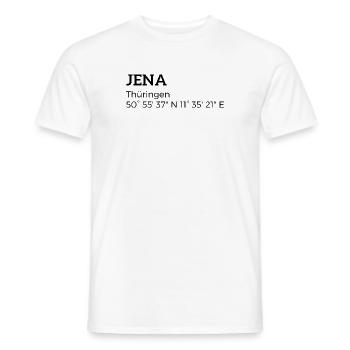 Iéna, Thuringe les coordonnées - T-shirt homme - blanc - Devant - AI Model Male 178 dark (178cm)