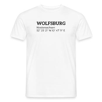 Wolfsburg Lower Saxony coordinates - Men's T-Shirt - white - Front - AI Model Male 178 dark (178cm)