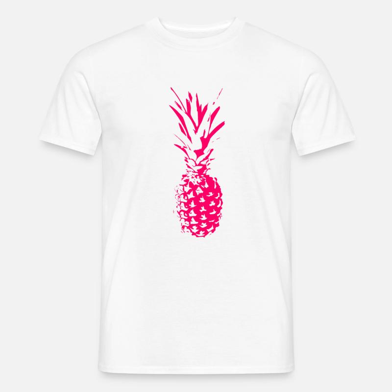Ananas_neon_pink - Männer T-Shirt - Weiß