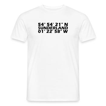 Sunderland Koordinaten - Männer T-Shirt - Weiß - Vorne - AI Model Male 178 dark (178cm)