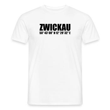 Zwickau Koordinaten - Männer T-Shirt - Weiß - Vorne - AI Model Male 178 dark (178cm)