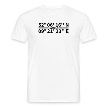 Hameln Koordinaten - Männer T-Shirt - Weiß - Vorne - AI Model Male 178 dark (178cm)