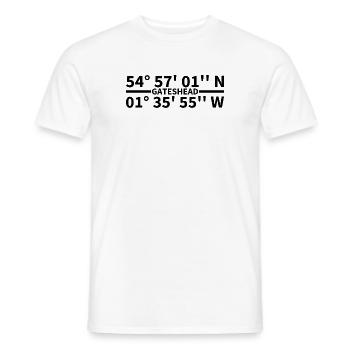 Gateshead Koordinaten - Männer T-Shirt - Weiß - Vorne - AI Model Male 178 dark (178cm)