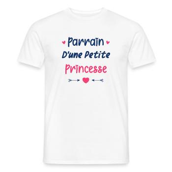 Parrain d'une princesse - T-shirt homme - blanc - Devant - AI Model Male 178 dark (178cm)