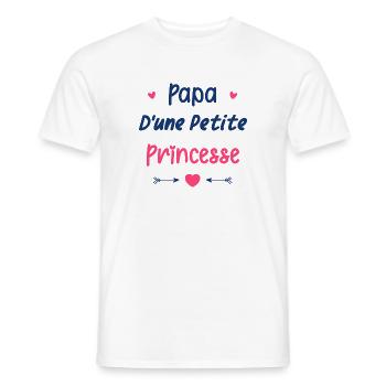 Papa d'une princesse - T-shirt homme - blanc - Devant - AI Model Male 178 dark (178cm)
