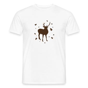 Deer - Forest, Nature, Animal Welfare - Men's T-Shirt - white - Front - AI Model Male 178 dark (178cm)