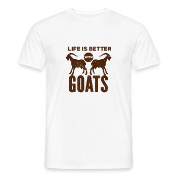 Ziege - Bock - Geiß - Bauernhof - Zoo - Urlaub - Männer T-Shirt - Weiß - Vorne - AI Model Male 178 dark (178cm)