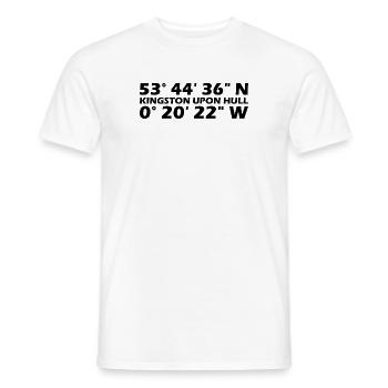 Kingston upon Hull Koordinaten - Männer T-Shirt - Weiß - Vorne - AI Model Male 178 dark (178cm)