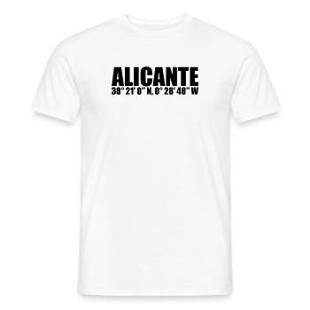 Alicante Koordinaten - Männer T-Shirt - Weiß - Vorne - AI Model Male 178 dark (178cm)