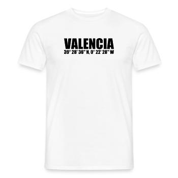 Coordonnées de Valence - T-shirt homme - blanc - Devant - AI Model Male 178 dark (178cm)