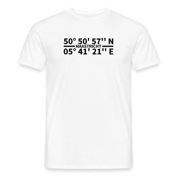 Maastricht Koordinaten - Männer T-Shirt - Weiß - Vorne - AI Model Male 178 dark (178cm)
