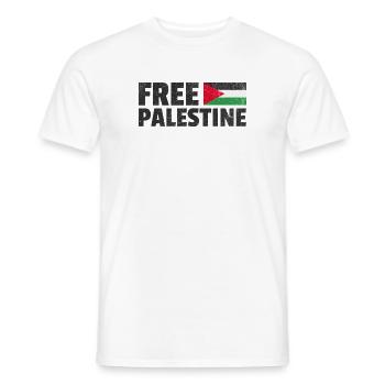 Palestine libre : Soutenir les droits des Palestiniens - T-shirt homme - blanc - Devant - AI Model Male 178 dark (178cm)