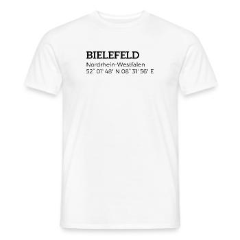 Bielefeld North Rhine-Westphalia coordinates - Men's T-Shirt - white - Front - AI Model Male 178 dark (178cm)