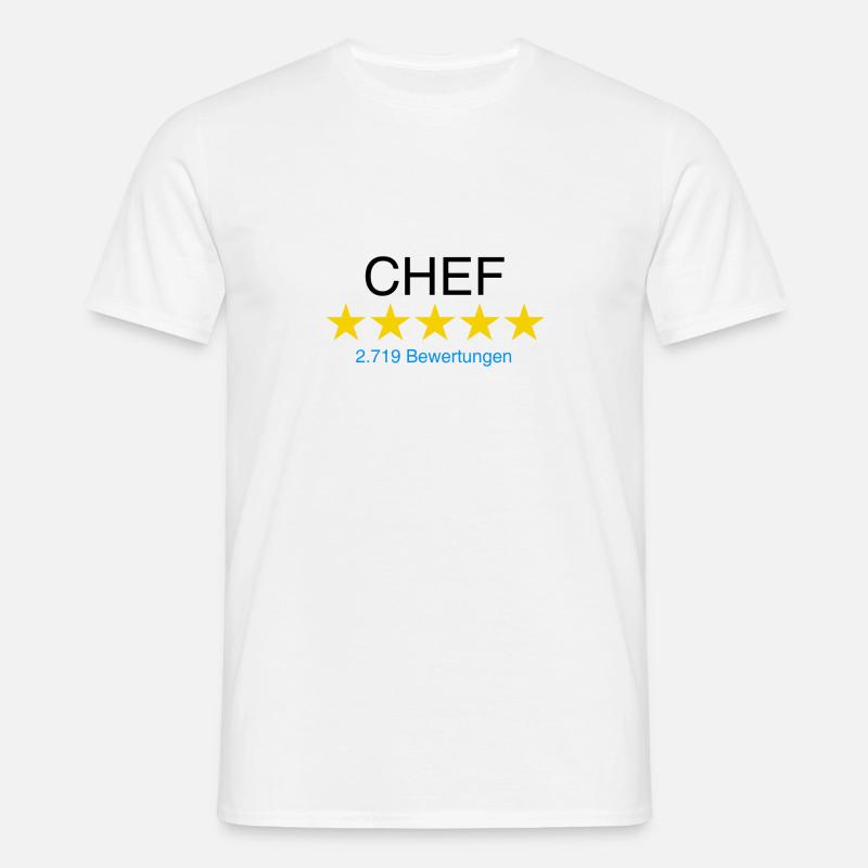 Chef mit Bewertung - Männer T-Shirt - Weiß
