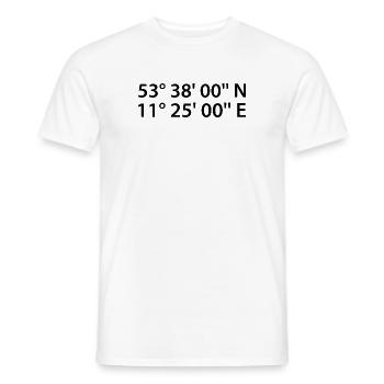 Coordonnées de Schwerin - T-shirt homme - blanc - Devant - AI Model Male 178 dark (178cm)