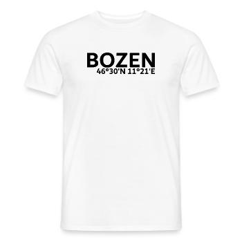Coordonnées de Bolzano - T-shirt homme - blanc - Devant - AI Model Male 178 dark (178cm)