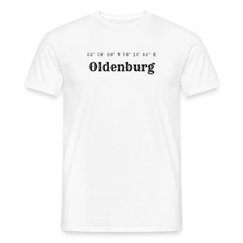 Oldenburg Koordinaten - Männer T-Shirt - Weiß - Vorne - AI Model Male 178 dark (178cm)