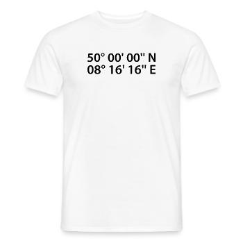 Coordonnées de Mayence - T-shirt homme - blanc - Devant - AI Model Male 178 dark (178cm)