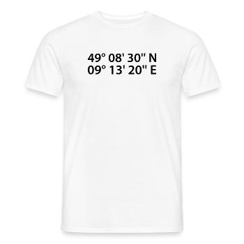 Heilbronn Koordinaten - Männer T-Shirt - Weiß - Vorne - AI Model Male 178 dark (178cm)
