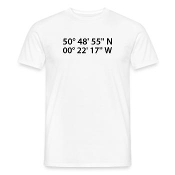 Worthing Coordinates - Men's T-Shirt - white - Front - AI Model Male 178 dark (178cm)