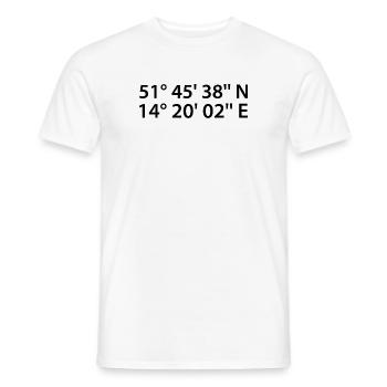 Coordonnées de Cottbus - T-shirt homme - blanc - Devant - AI Model Male 178 dark (178cm)