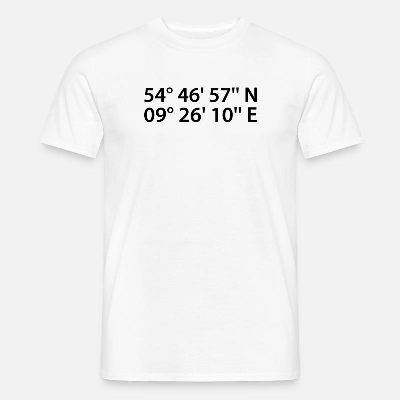 Flensburg coordinates - Men's T-Shirt - white
