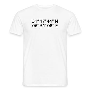 Ratingen Koordinaten - Männer T-Shirt - Weiß - Vorne - AI Model Male 178 dark (178cm)